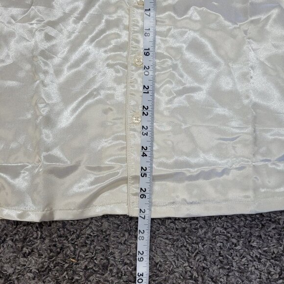 Ulta Size XL Intimates & Sleepwear 2 Piece Cream Satin Set Button Drawstring New - Picture 6 of 13